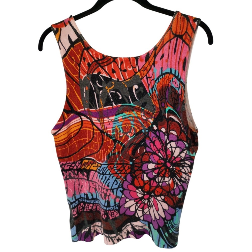 Alberto Makali Womens Twin Set Cardigan Tank Abstract Floral Sequin Beaded Large - Picture 3 of 15